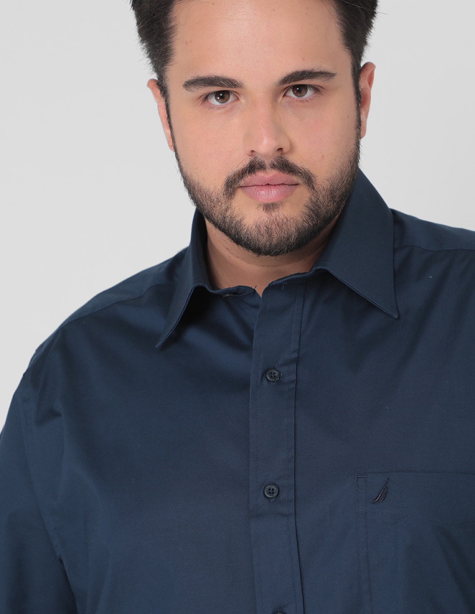 CAMISA NAUTICA M01102, 1X, AZUL MARINO