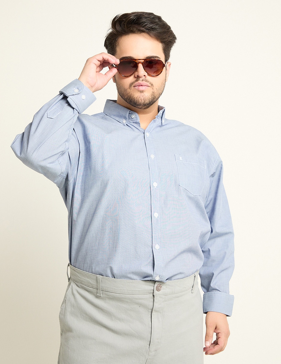 Camisa casual de algodón manga larga para hombre 1