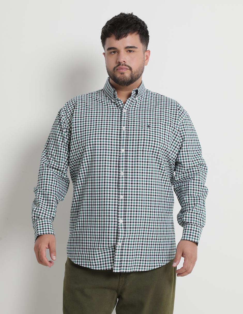 Camisa casual de algodón manga larga para hombre 1