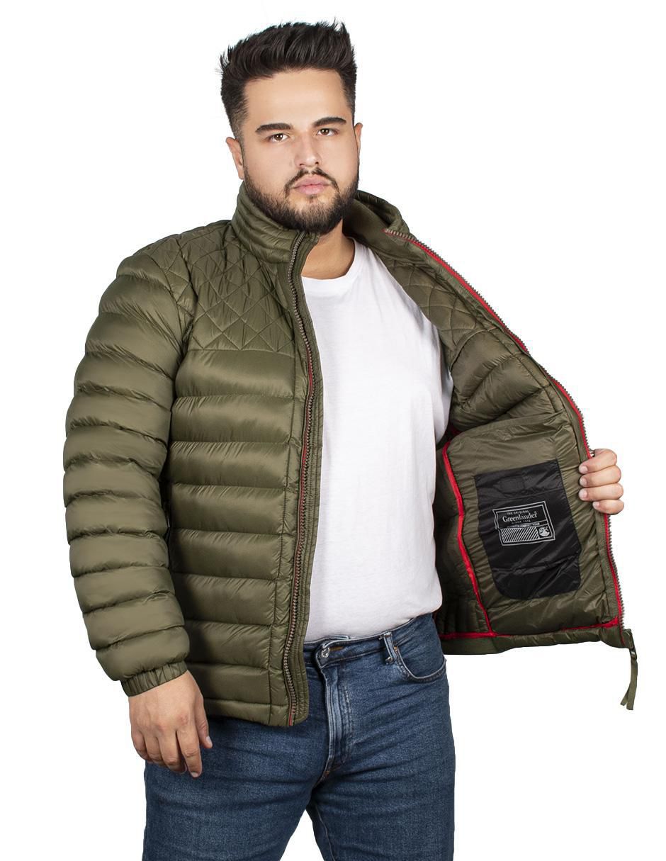 "chamarra" greenlander no "de" poliéster cuello a contraste "para hombre"