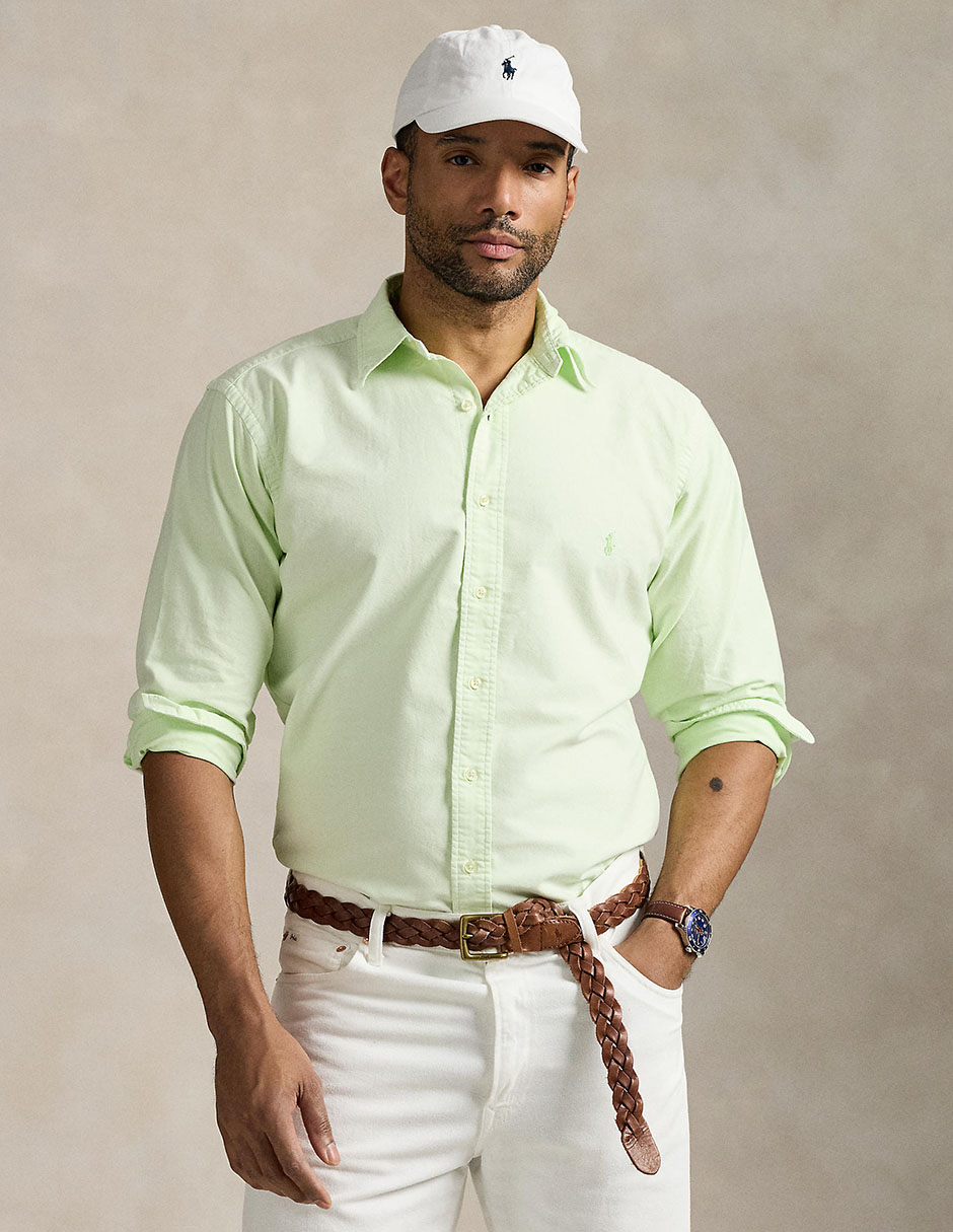 Camisa casual Polo Ralph Lauren de algodón manga larga para hombre 1
