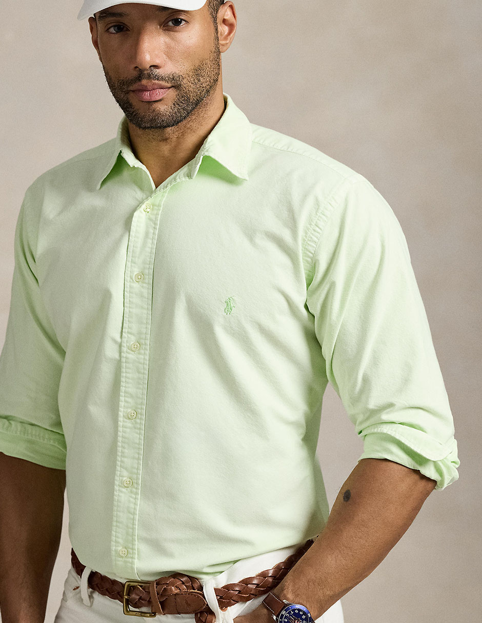Camisa casual Polo Ralph Lauren de algodón manga larga para hombre 4