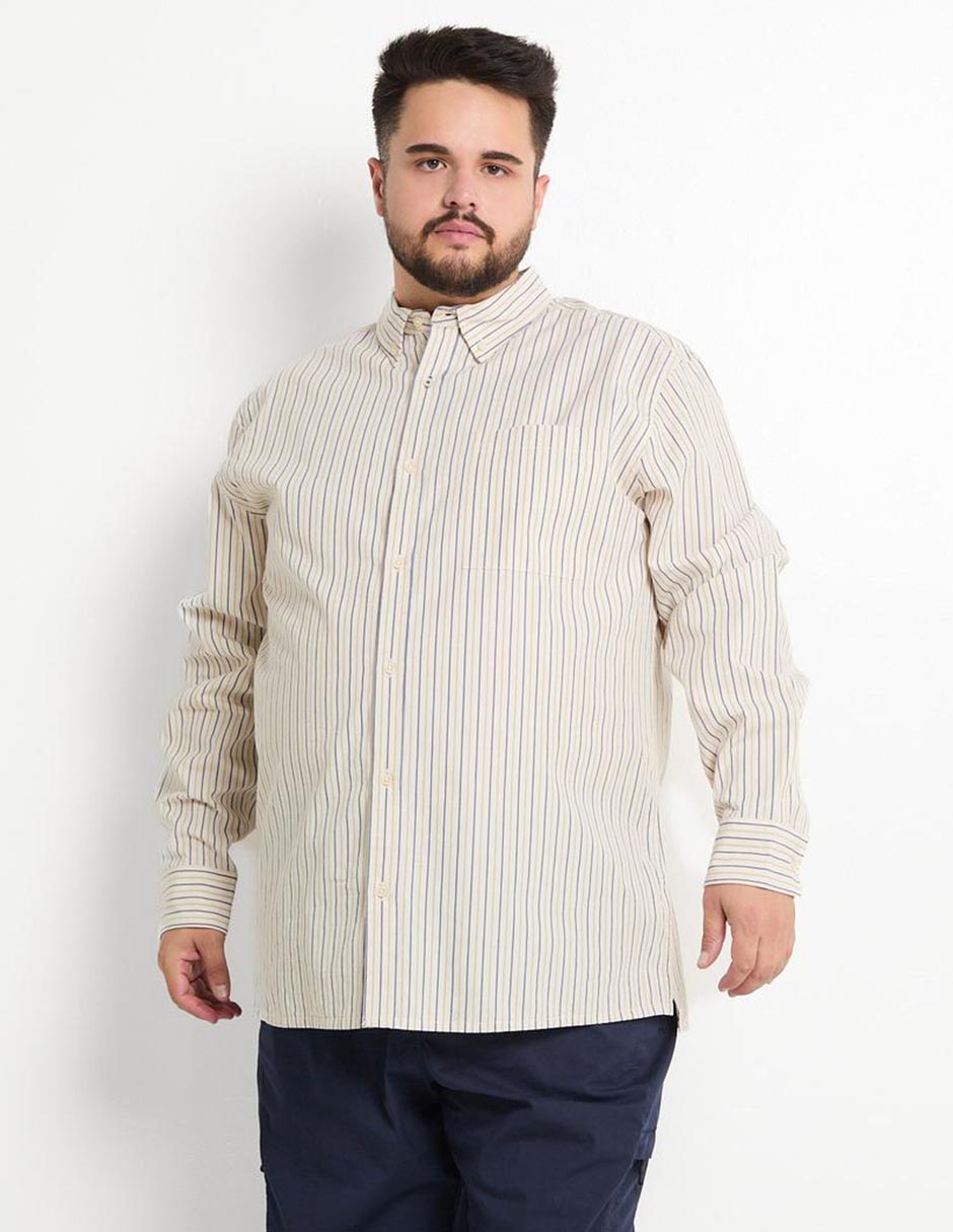 Camisa casual de algodón manga larga para hombre