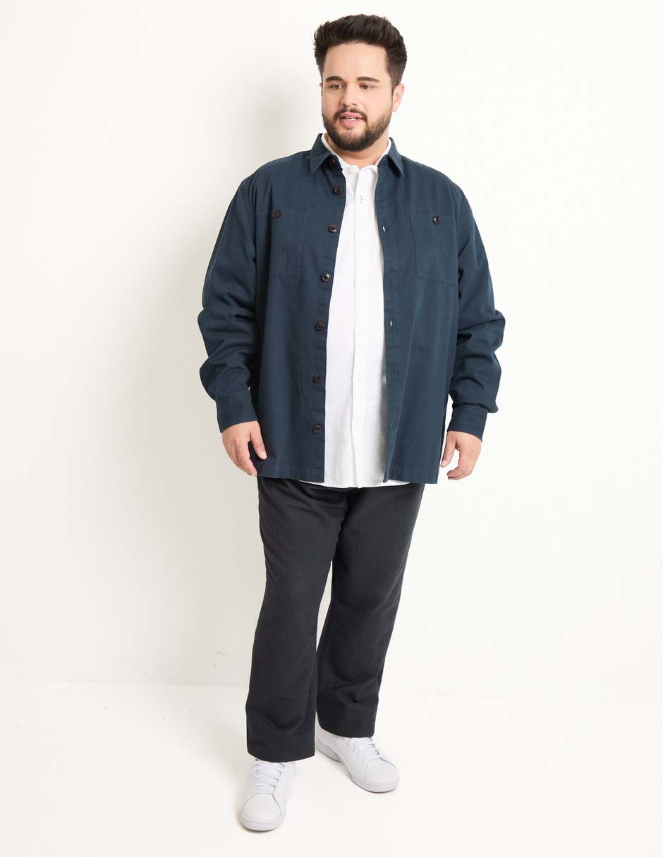Camisa casual de algodón manga larga para hombre