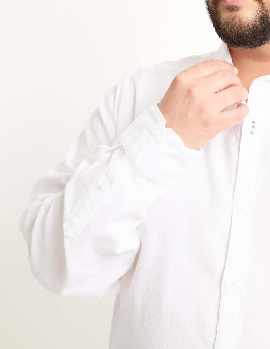 Camisa casual de algodón manga larga para hombre