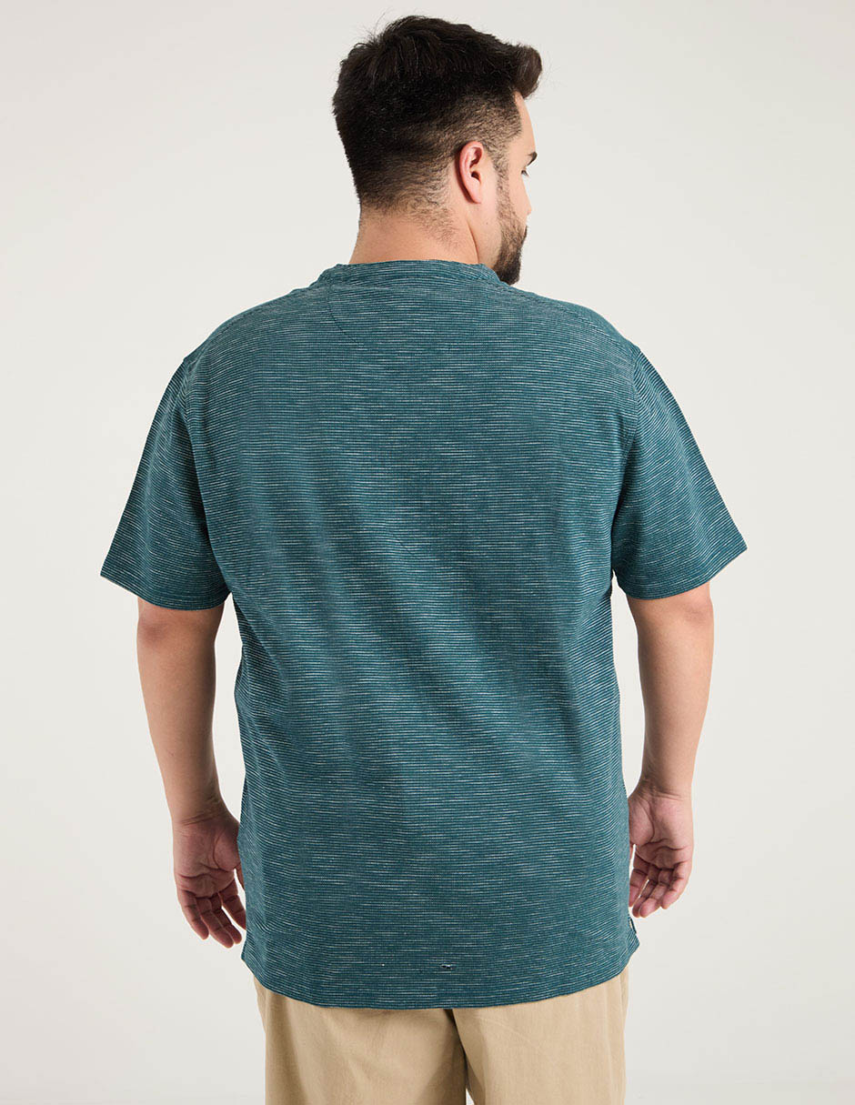 Playera cuello henley para hombre 2