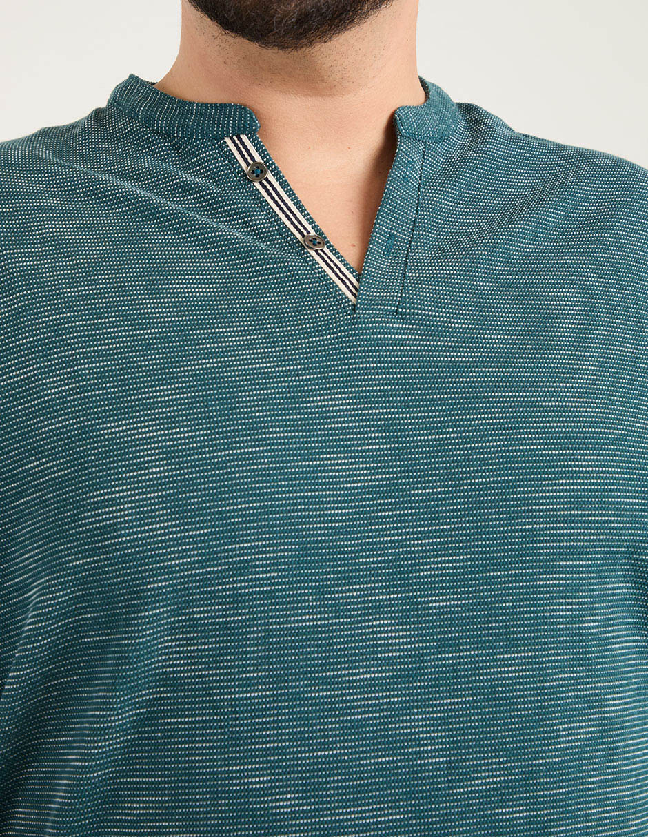 Playera cuello henley para hombre 4