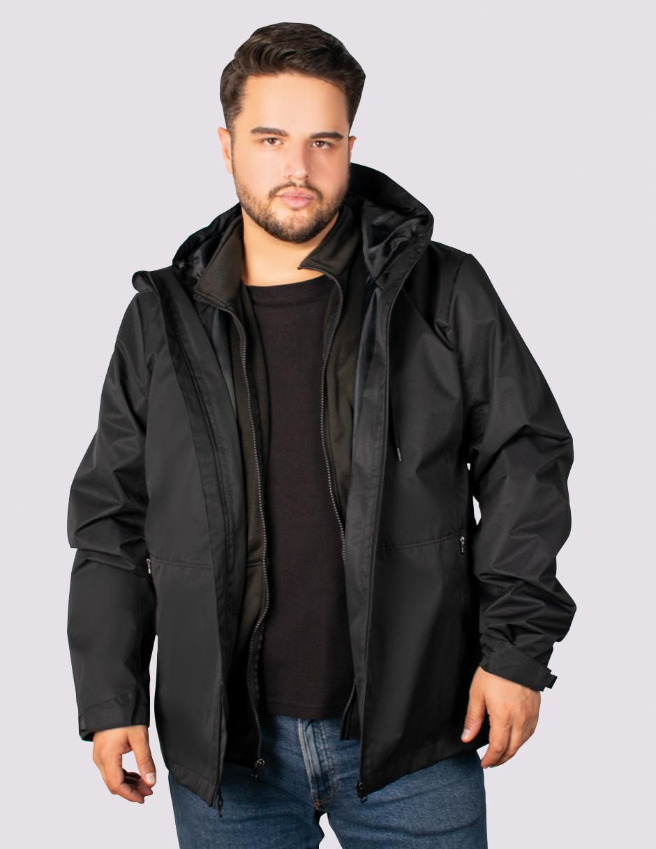 Chamarra casual impermeable cuello a contraste para hombre 2
