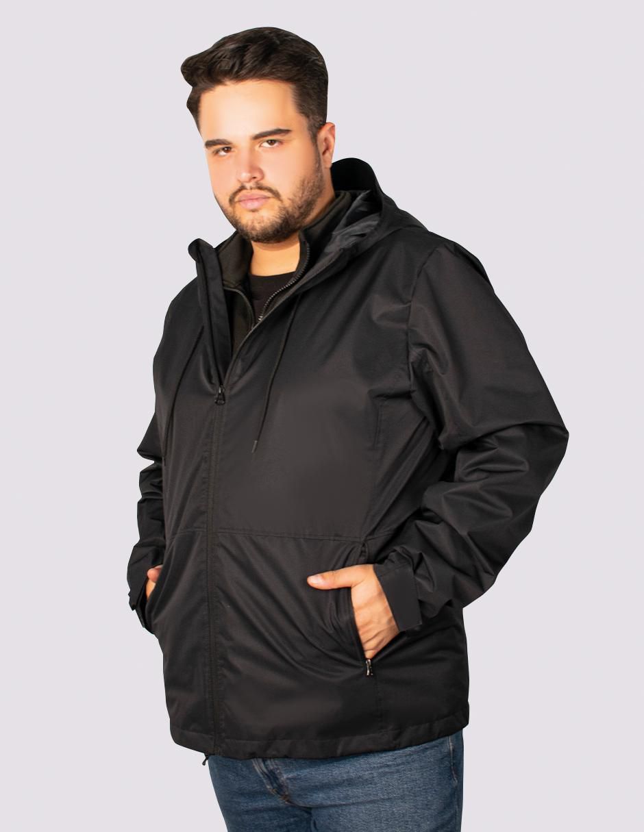 Chamarra casual impermeable cuello a contraste para hombre 3