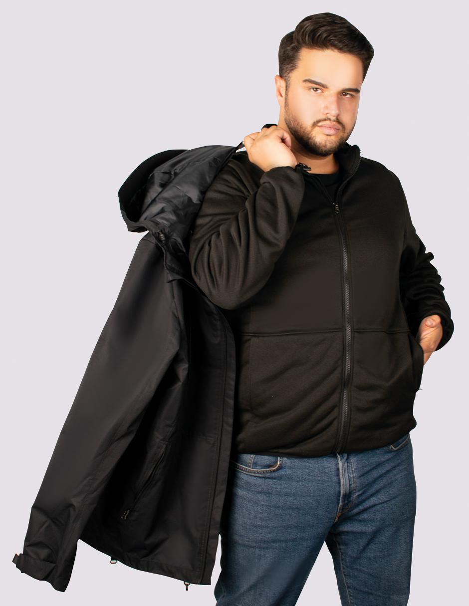 Chamarra casual impermeable cuello a contraste para hombre 6