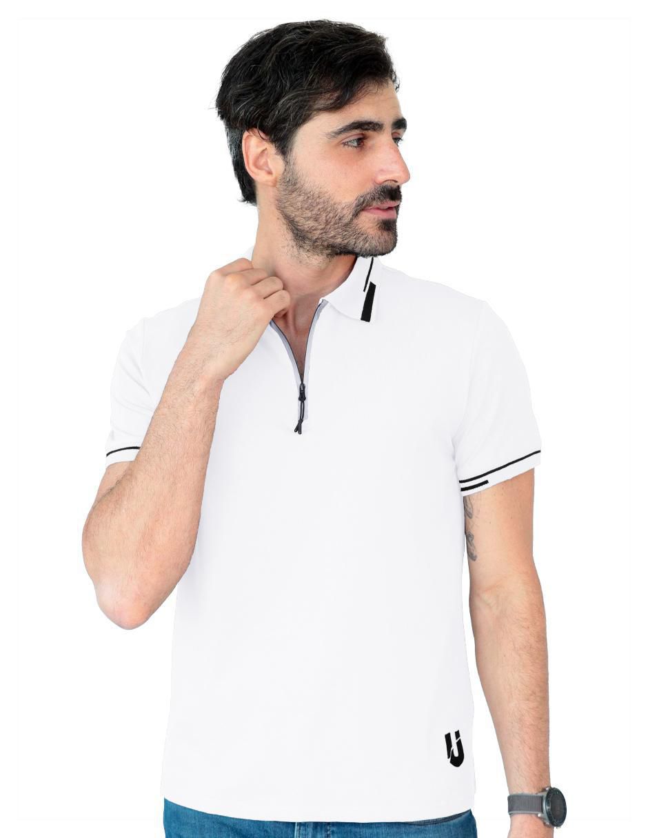 Playera cuello con cierre para hombre