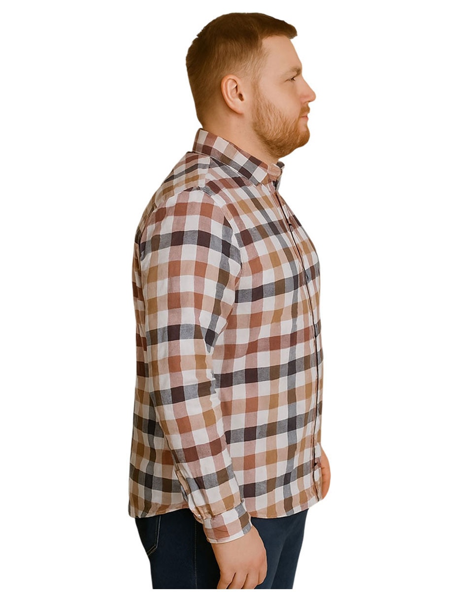 Camisa casual manga larga para hombre 4