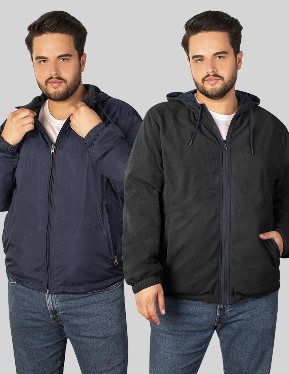 Chamarra casual impermeable reversible para hombre 8