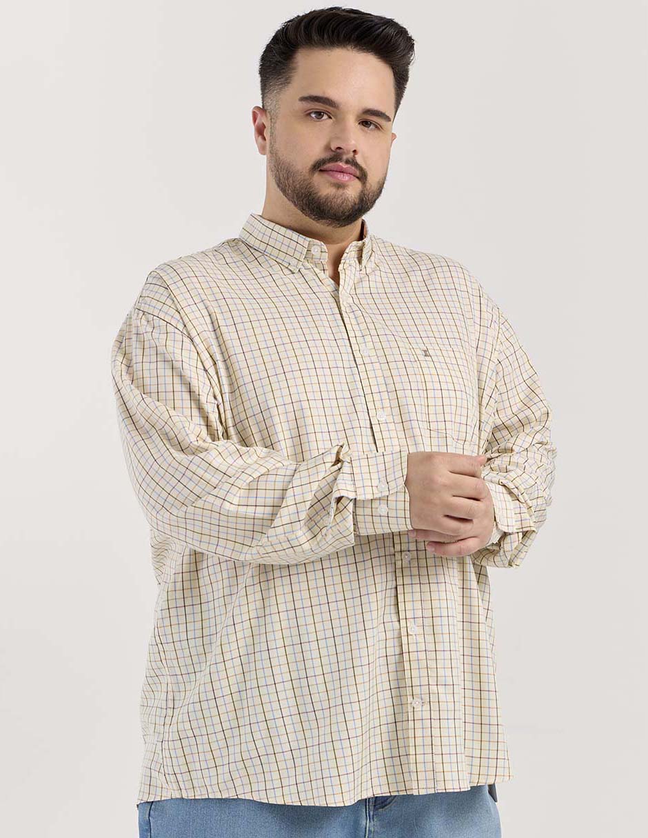 Camisa casual de algodón manga larga para hombre Camisa casual de algodón manga larga para hombre