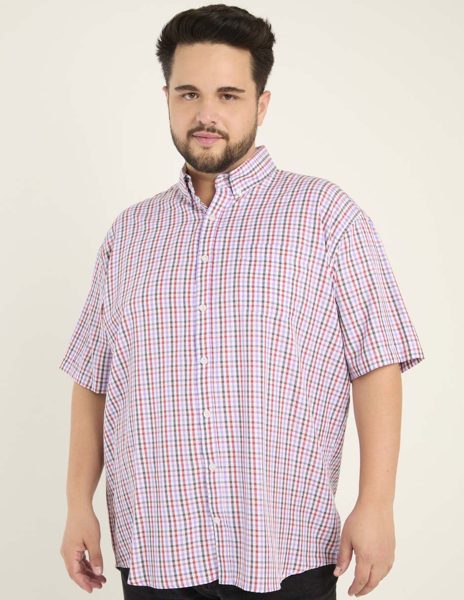Camisa casual de algodón manga corta para hombre