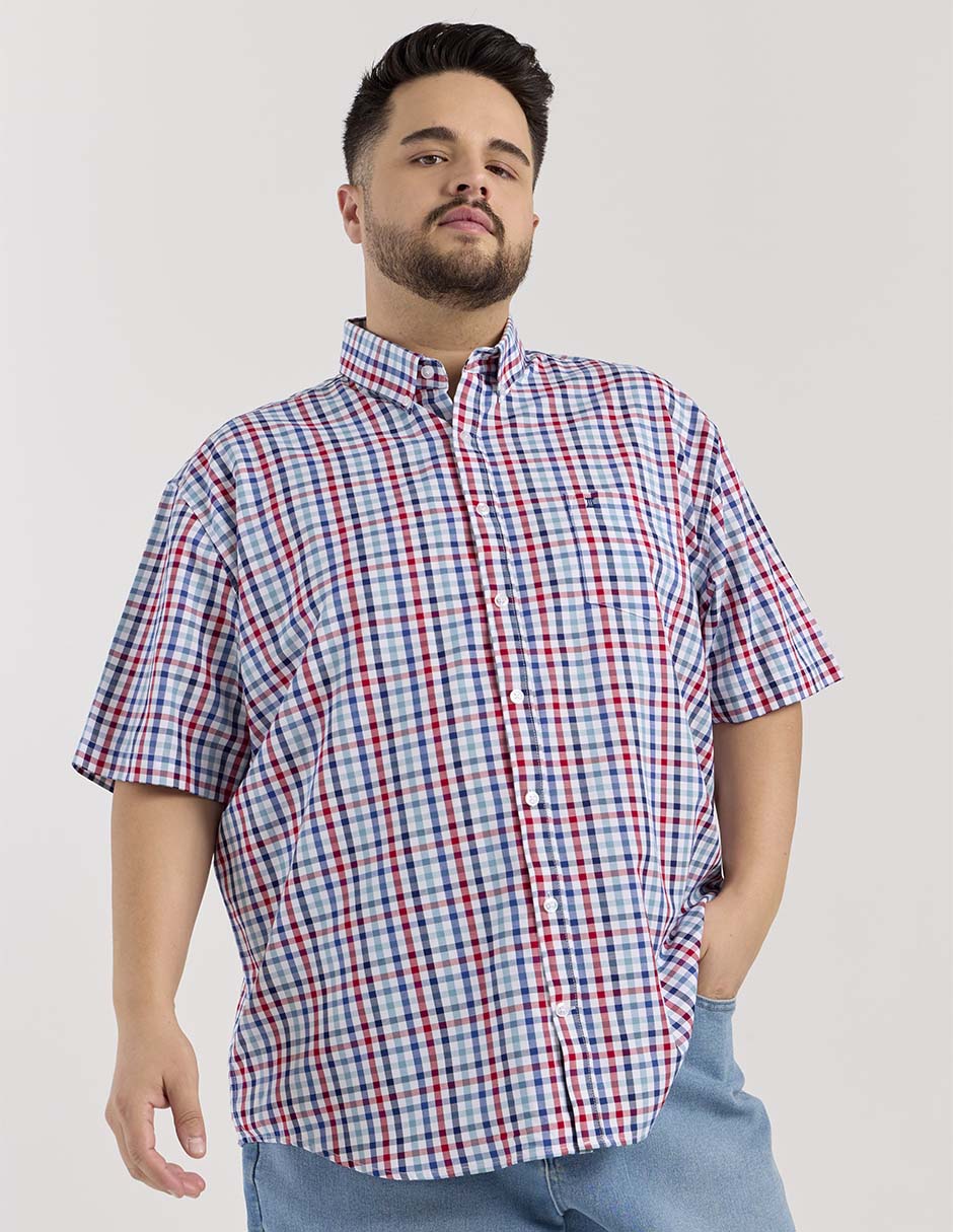 Camisa casual de algodón manga corta para hombre