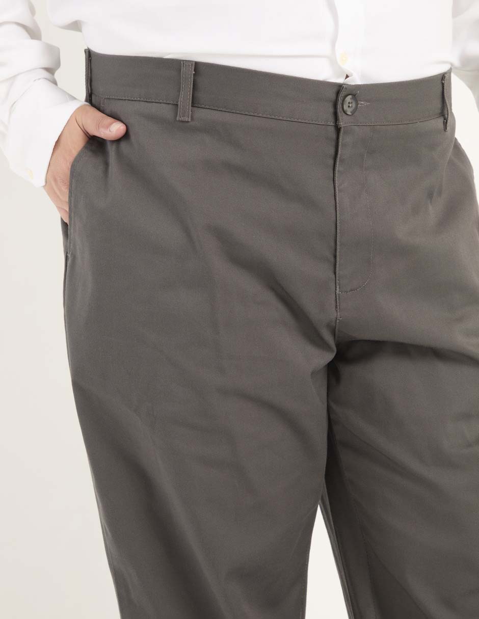 Pantalón chino regular de algodón para hombre 4