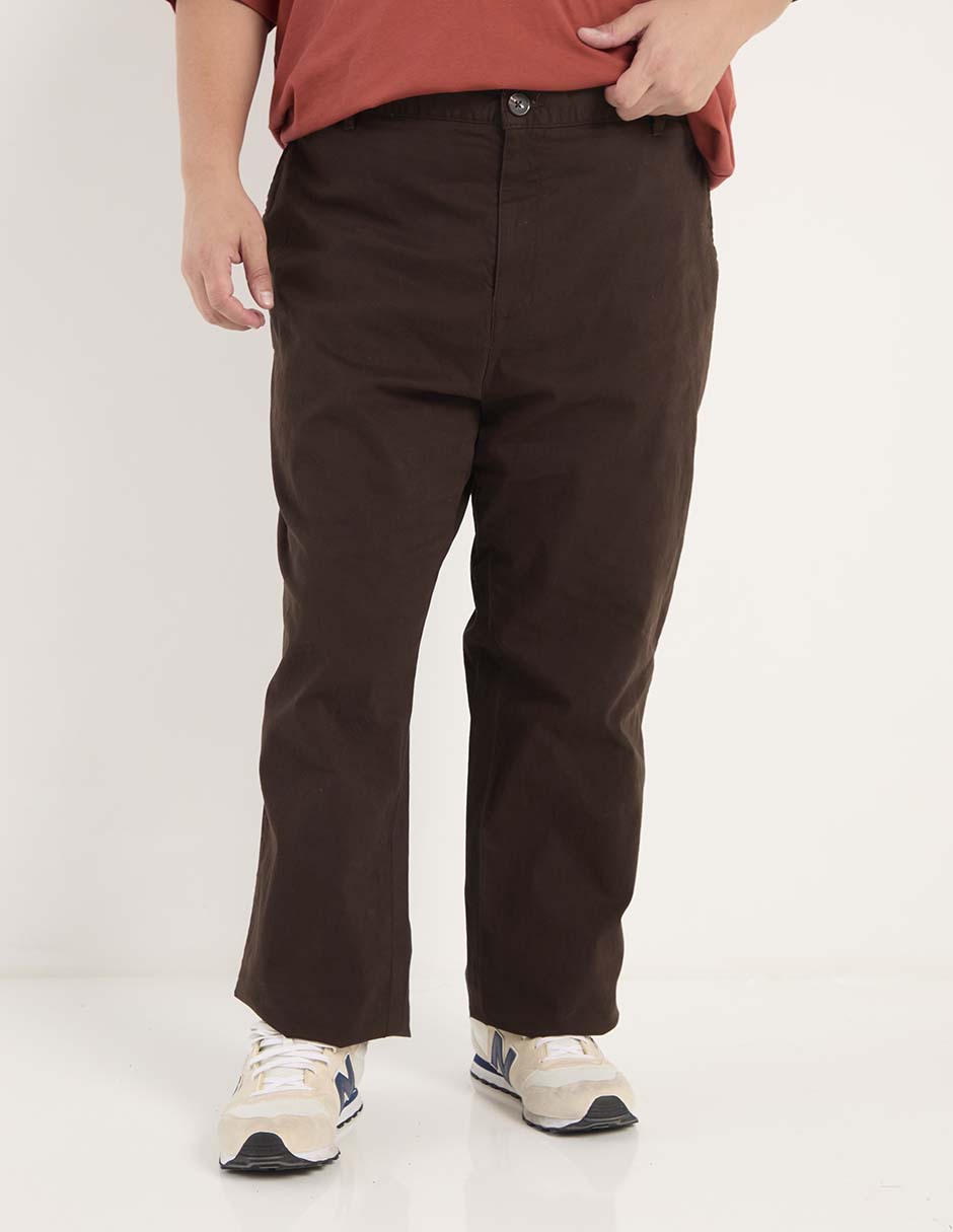 Pantalón chino regular de algodón para hombre