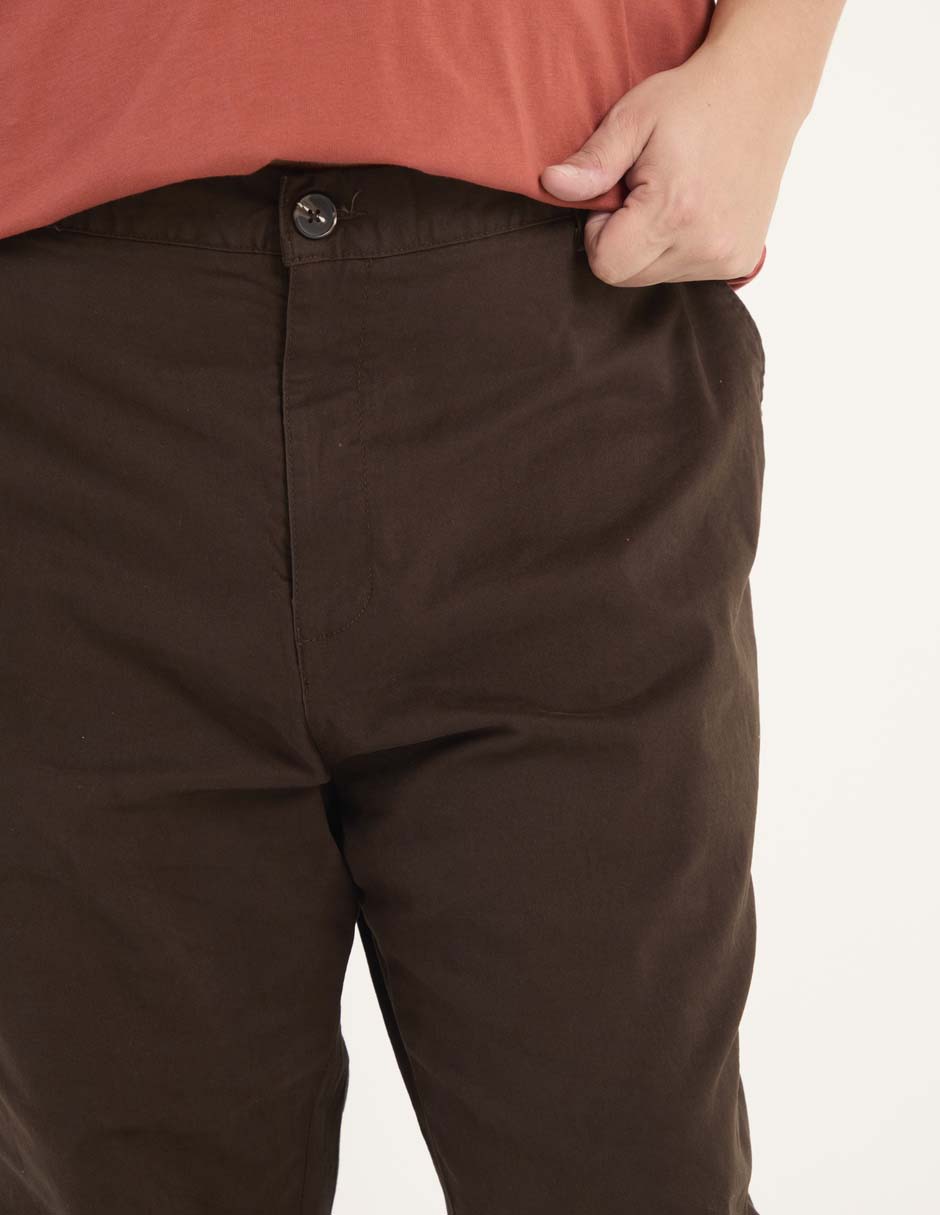 Pantalón chino regular de algodón para hombre 4