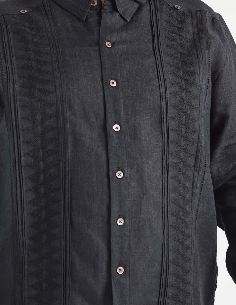 Guayabera manga larga para hombre 4
