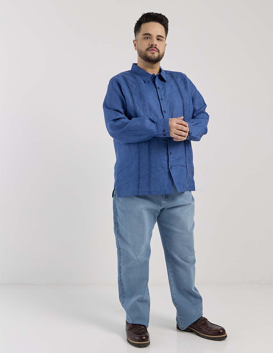 Guayabera manga larga para hombre 3