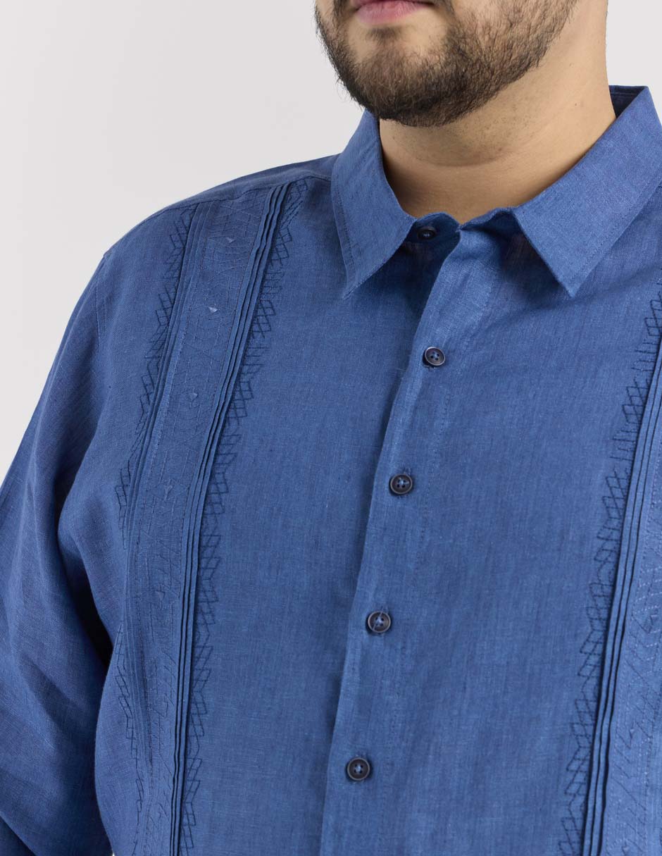 Guayabera manga larga para hombre 4