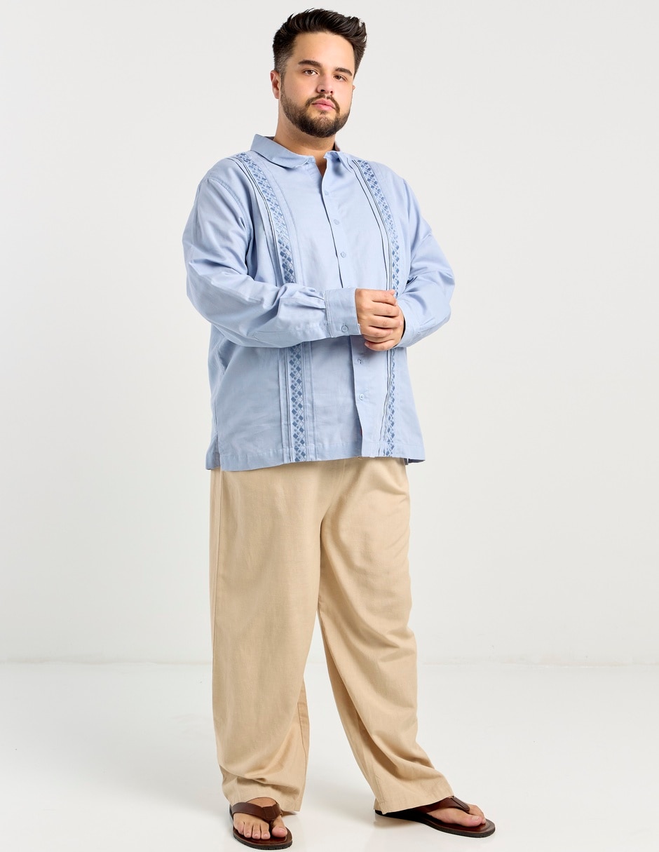 Guayabera manga larga para hombre 3