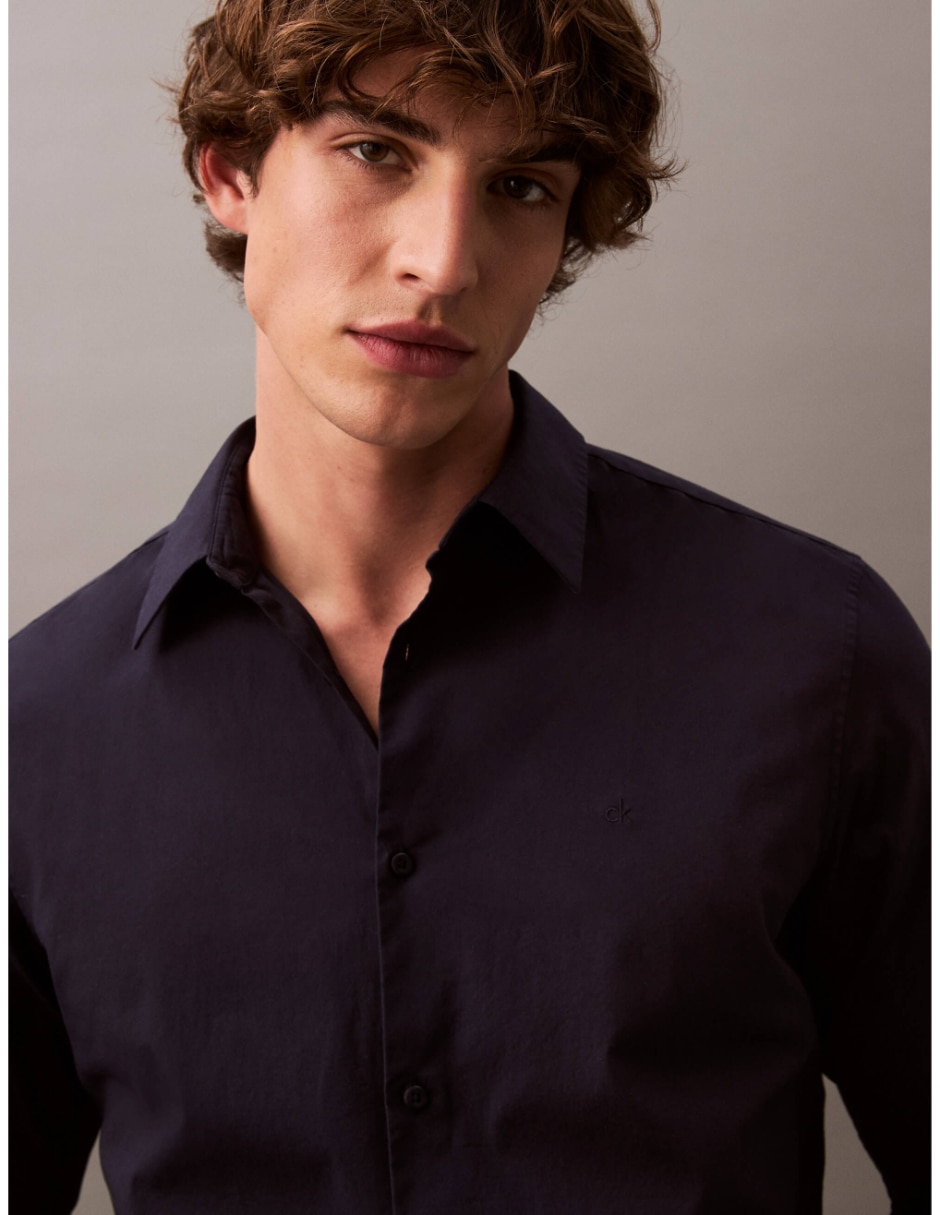 Camisa casual de  algodón manga larga para hombre 3