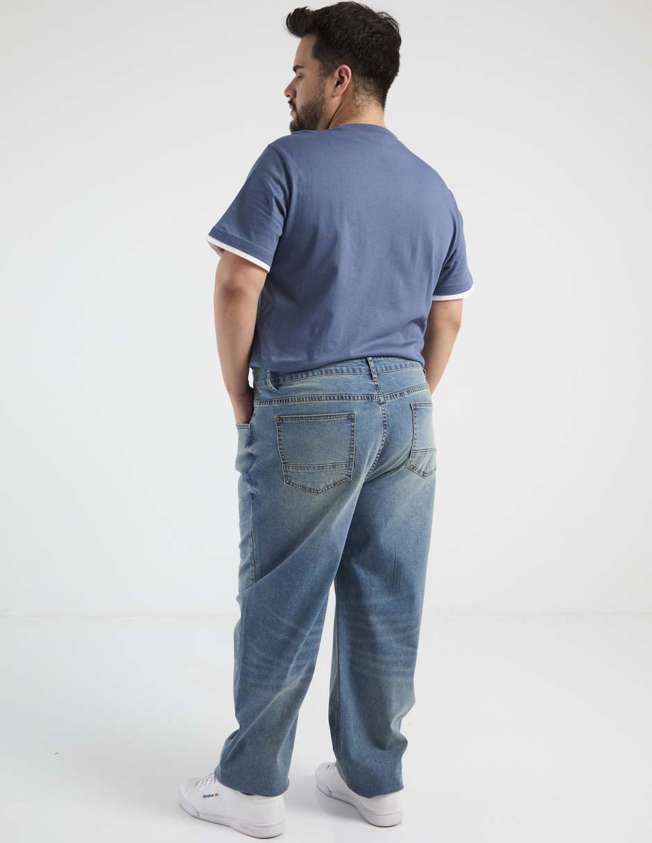 Jeans straight deslavado para hombre 2
