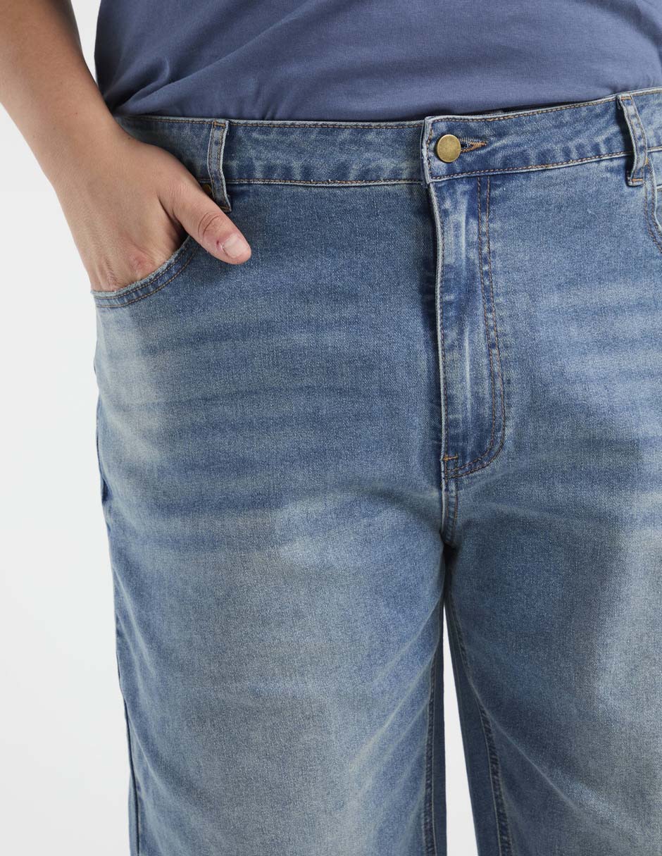 Jeans straight deslavado para hombre 4