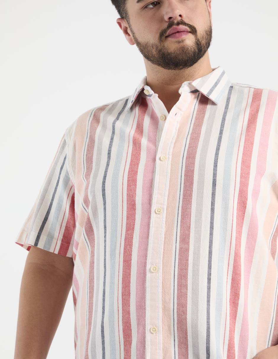 Camisa casual de algodón manga corta para hombre 4