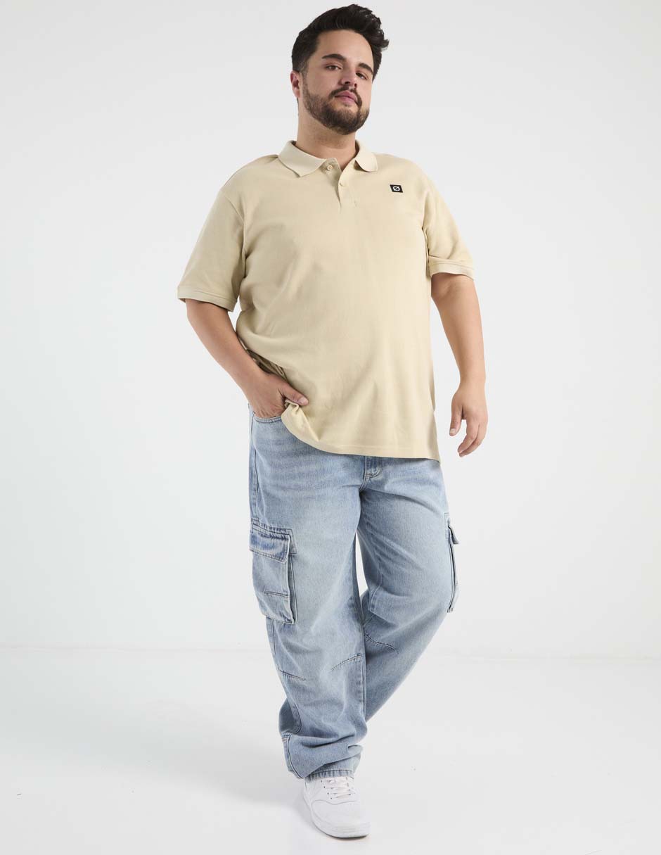 Jeans cargo straight lavado claro para hombre 3