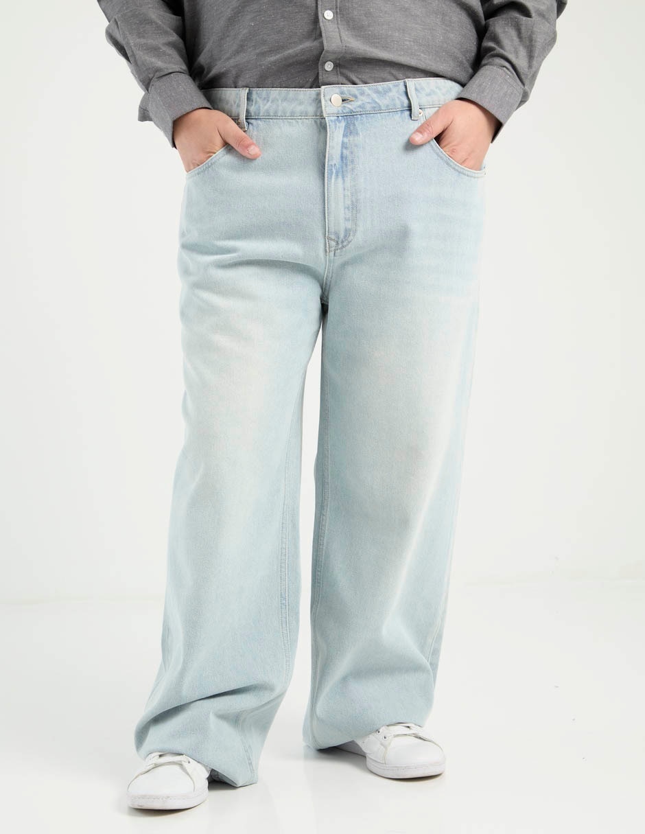 Jeans baggy lavado claro para hombre