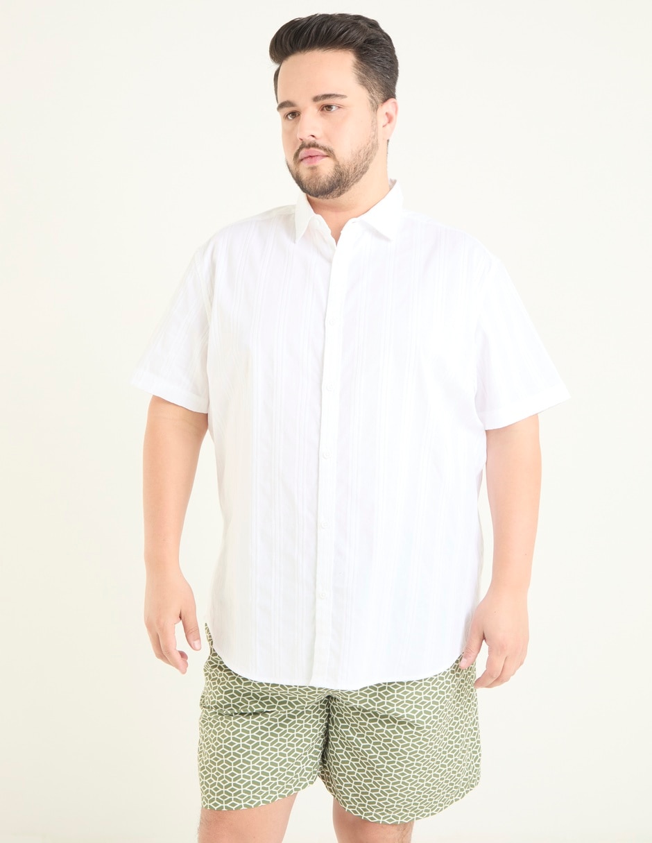 Camisa casual de algodón manga corta para hombre