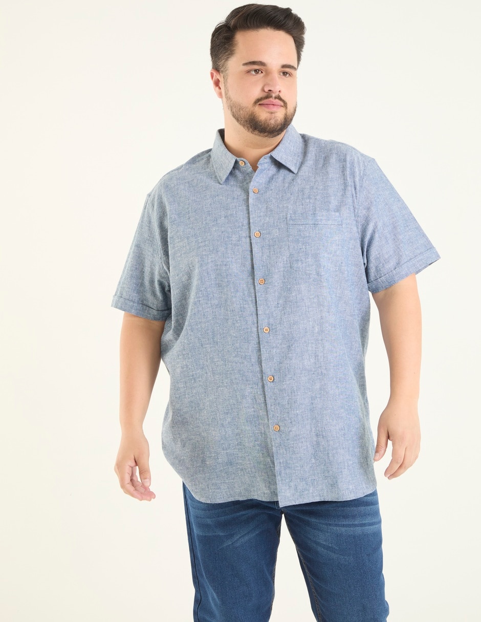 Camisa casual de algodón manga corta para hombre Camisa casual de algodón manga corta para hombre