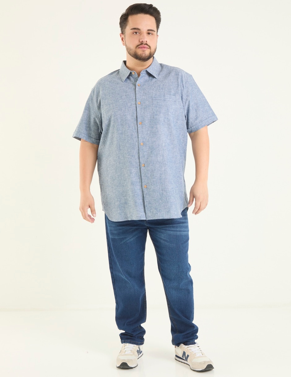 Camisa casual de algodón manga corta para hombre 9