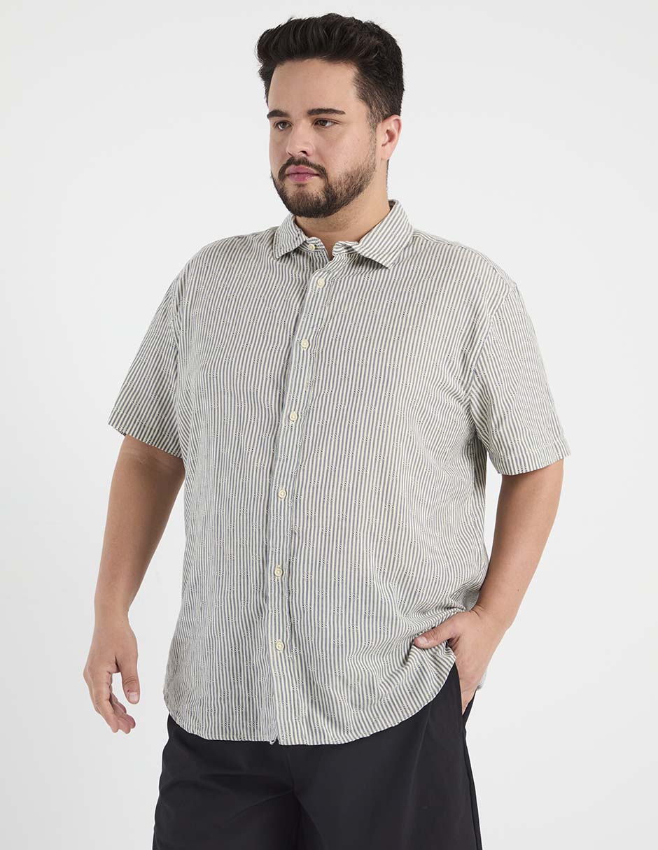 Camisa casual de algodón manga corta para hombre
