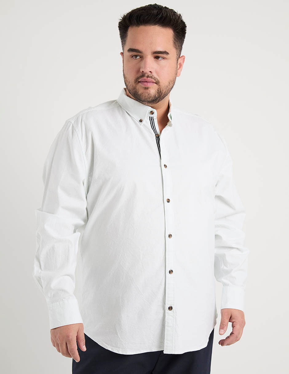 Camisa de algodón manga larga para hombre Camisa de algodón manga larga para hombre
