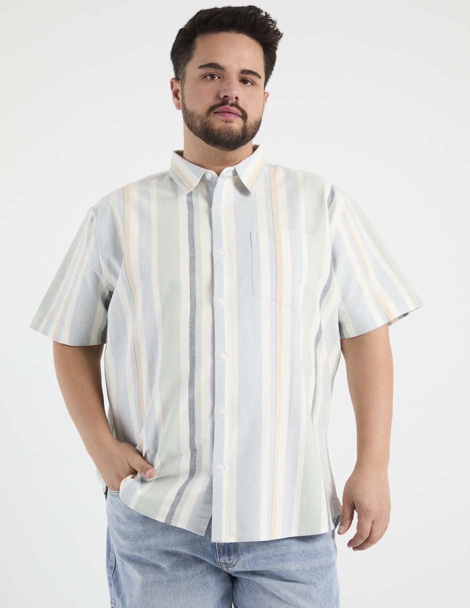 Camisa casual Dioro de algodón manga corta para hombre