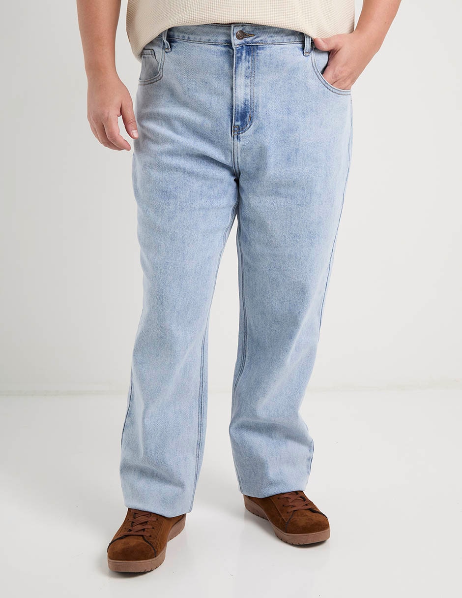 Jeans amplio lavado claro para hombre Jeans amplio lavado claro para hombre