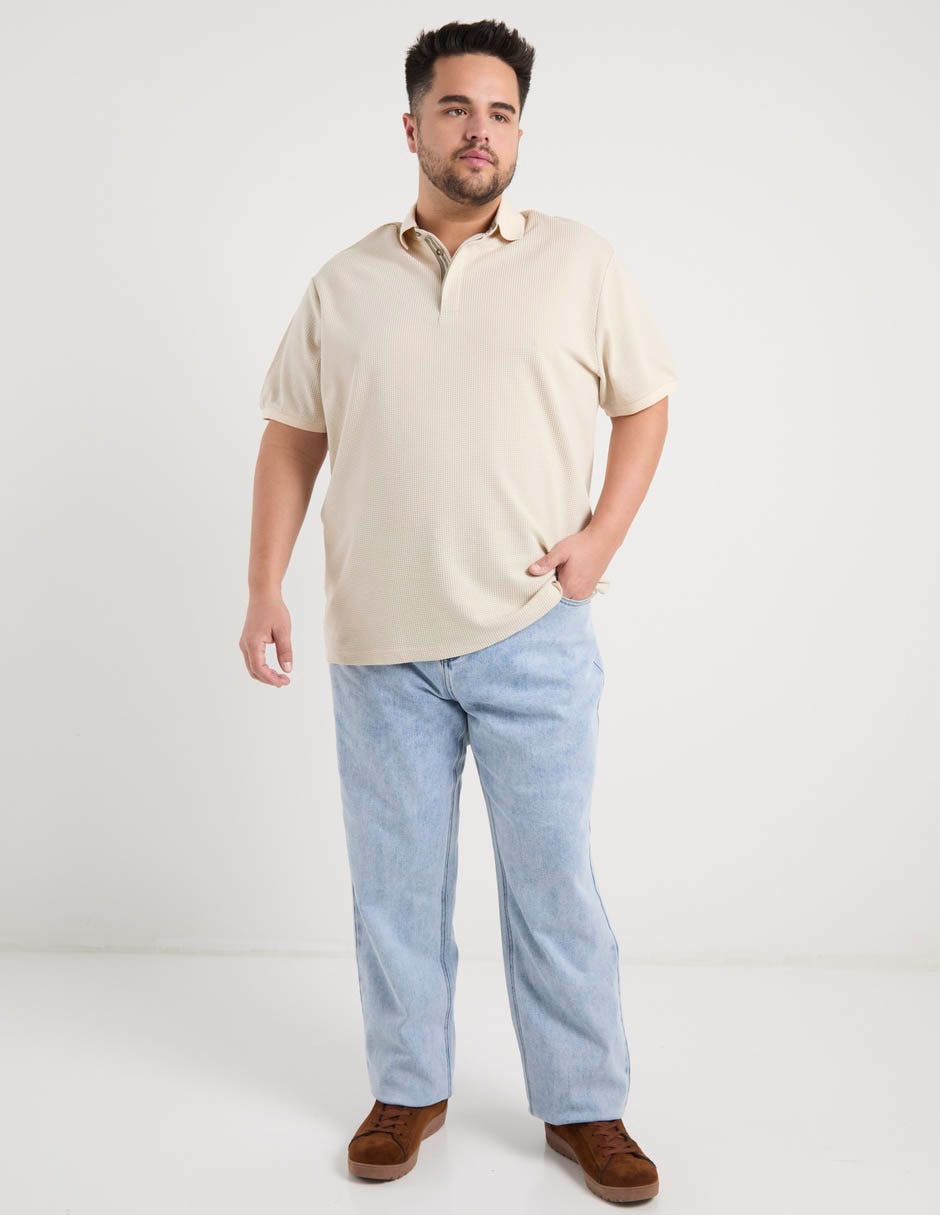 Jeans amplio lavado claro para hombre 2