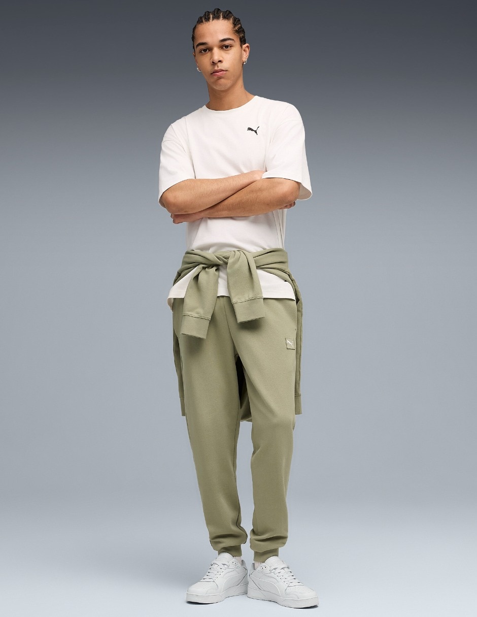Pants regular con elástico para hombre 4