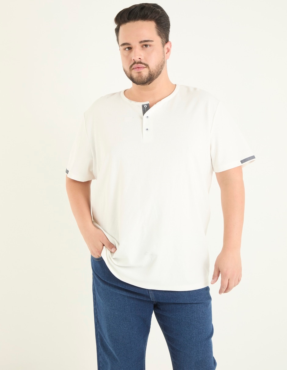Playera cuello henley para hombre Playera cuello henley para hombre