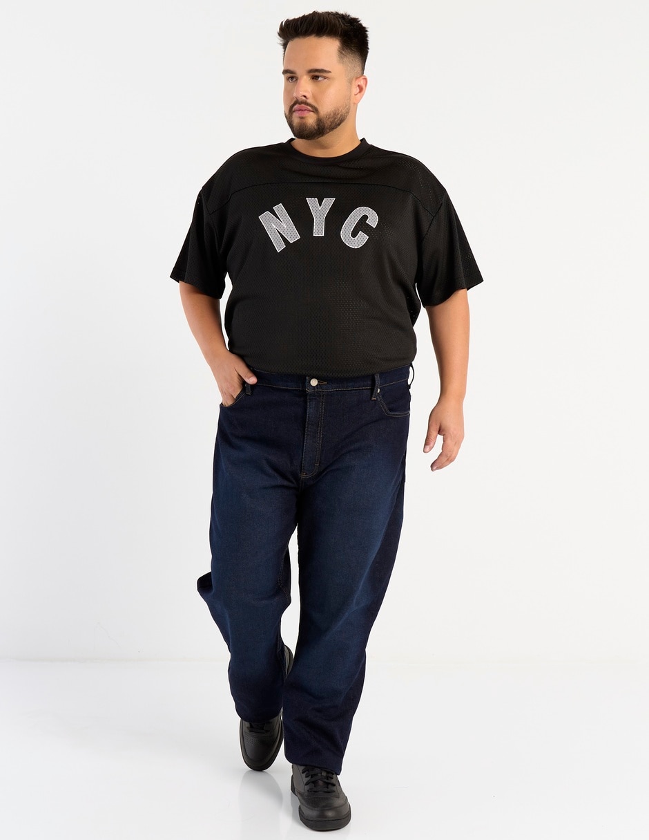 Jeans straight lavado whisker para hombre 3