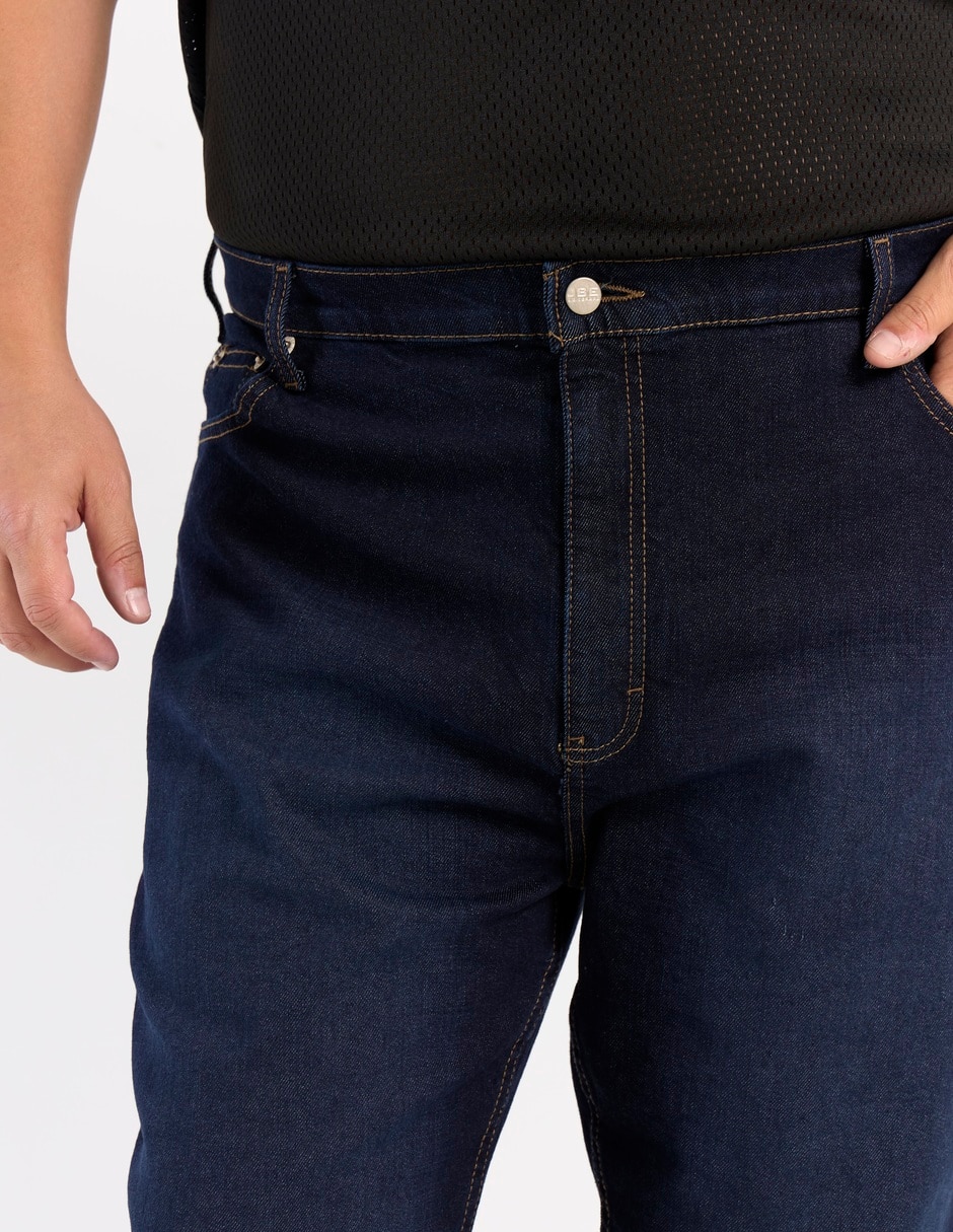 Jeans straight lavado whisker para hombre 4