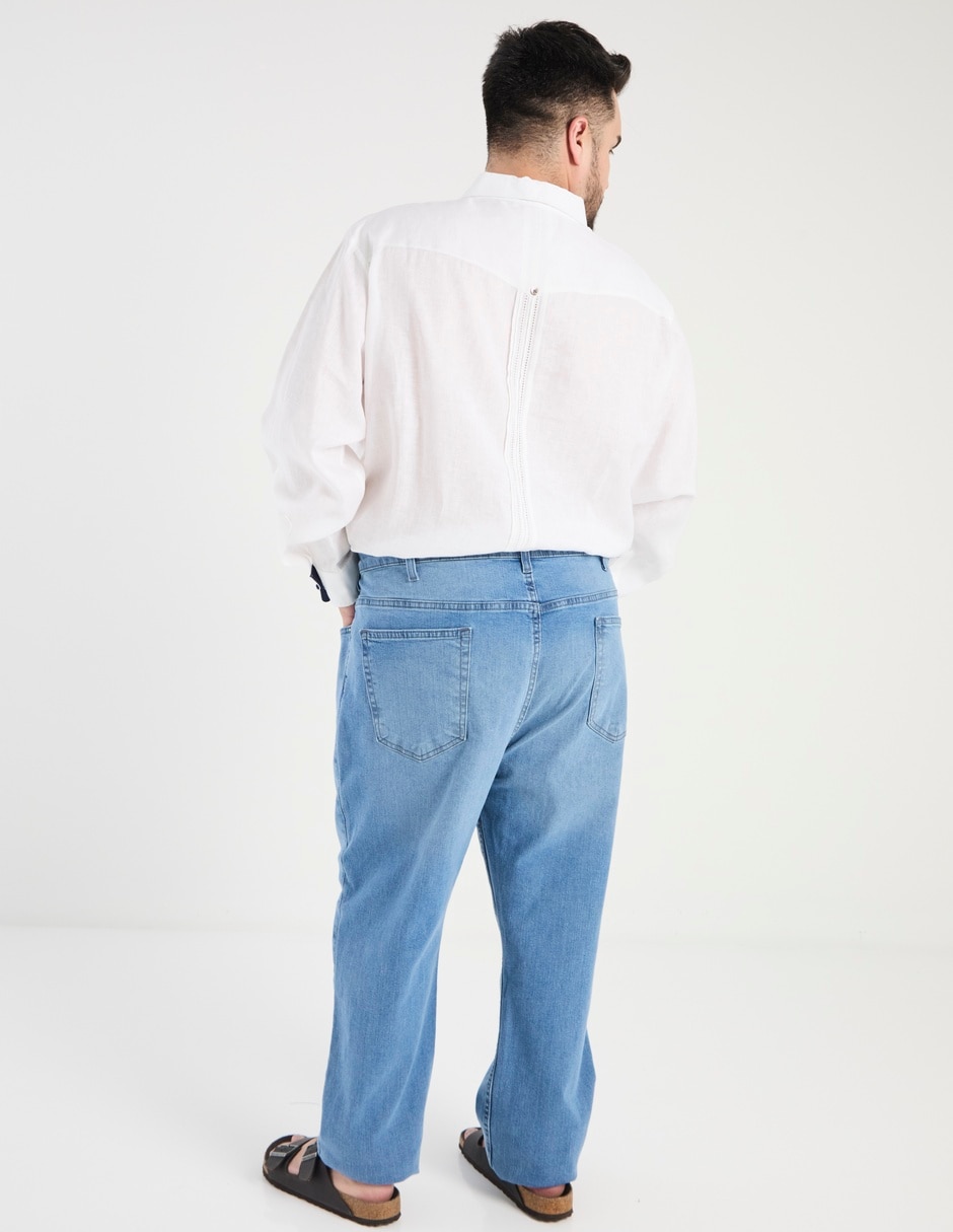 Jeans straight lavado whisker para hombre 2