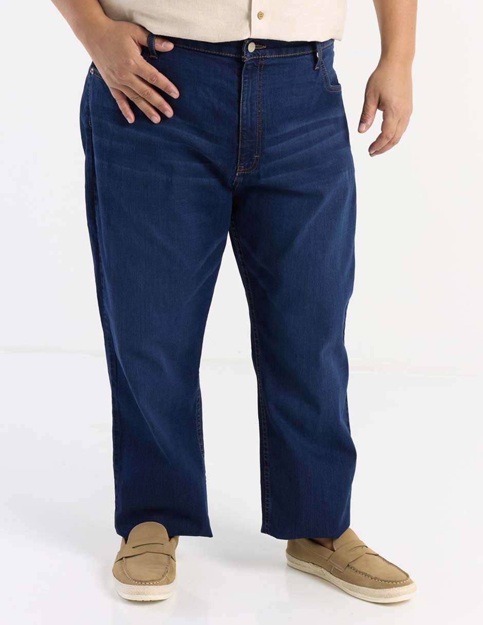Jeans straight lavado medio para hombre