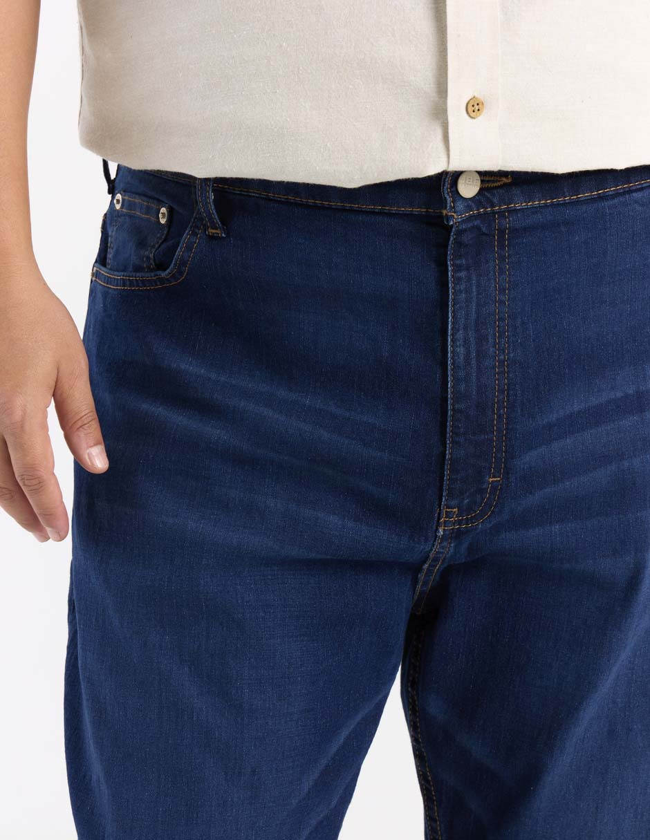 Jeans straight lavado medio para hombre 4