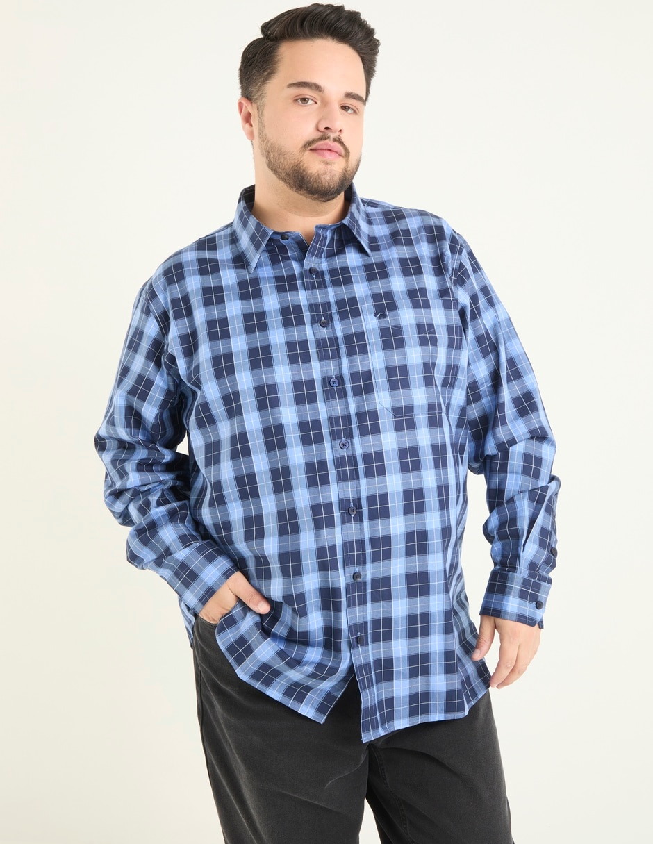 Camisa de algodón manga larga para hombre