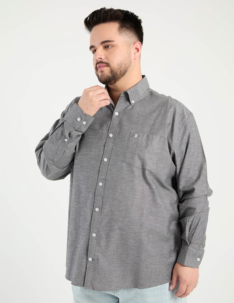 Camisa casual de algodón manga larga para hombre Camisa casual de algodón manga larga para hombre